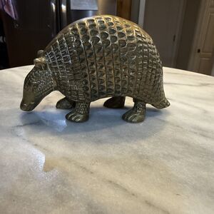 Vintage Brass Armadillo Mid Century Modern MCM Figurine Decor
